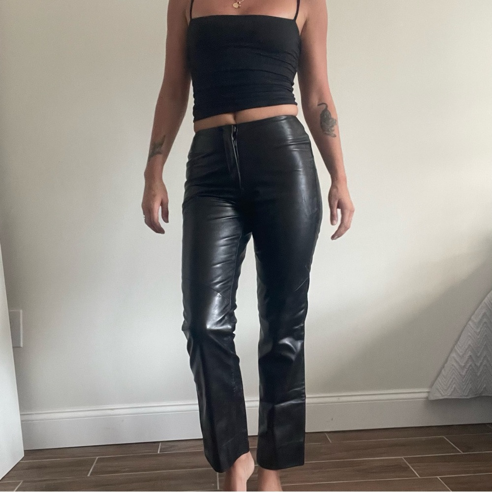 Black Leather Women's Pants